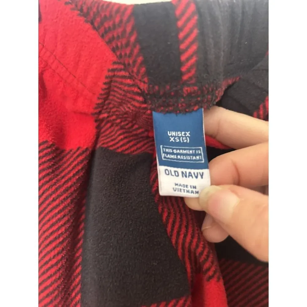 Old Navy Red Plaid Fleece Pajama Pants Girls Size‎ XS 5 B7